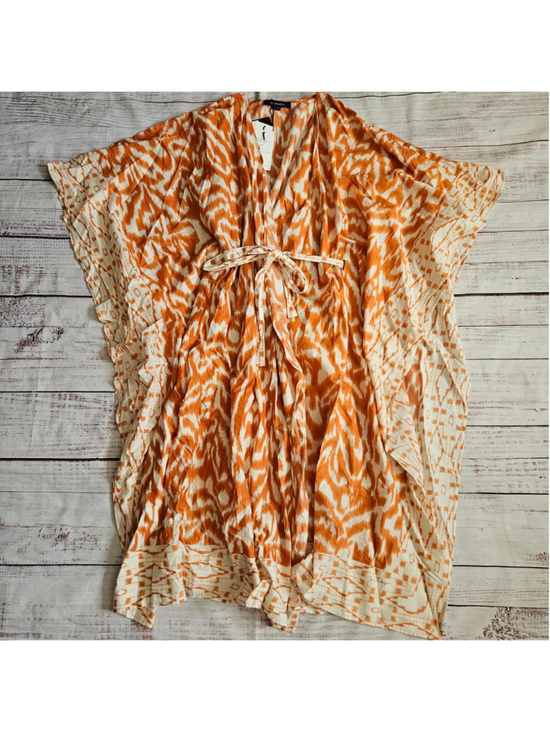 JIM THOMPSON Other - Jim Thompson Orange White Wrap Kaftan Boho Free Size Cotton NWT *READ*